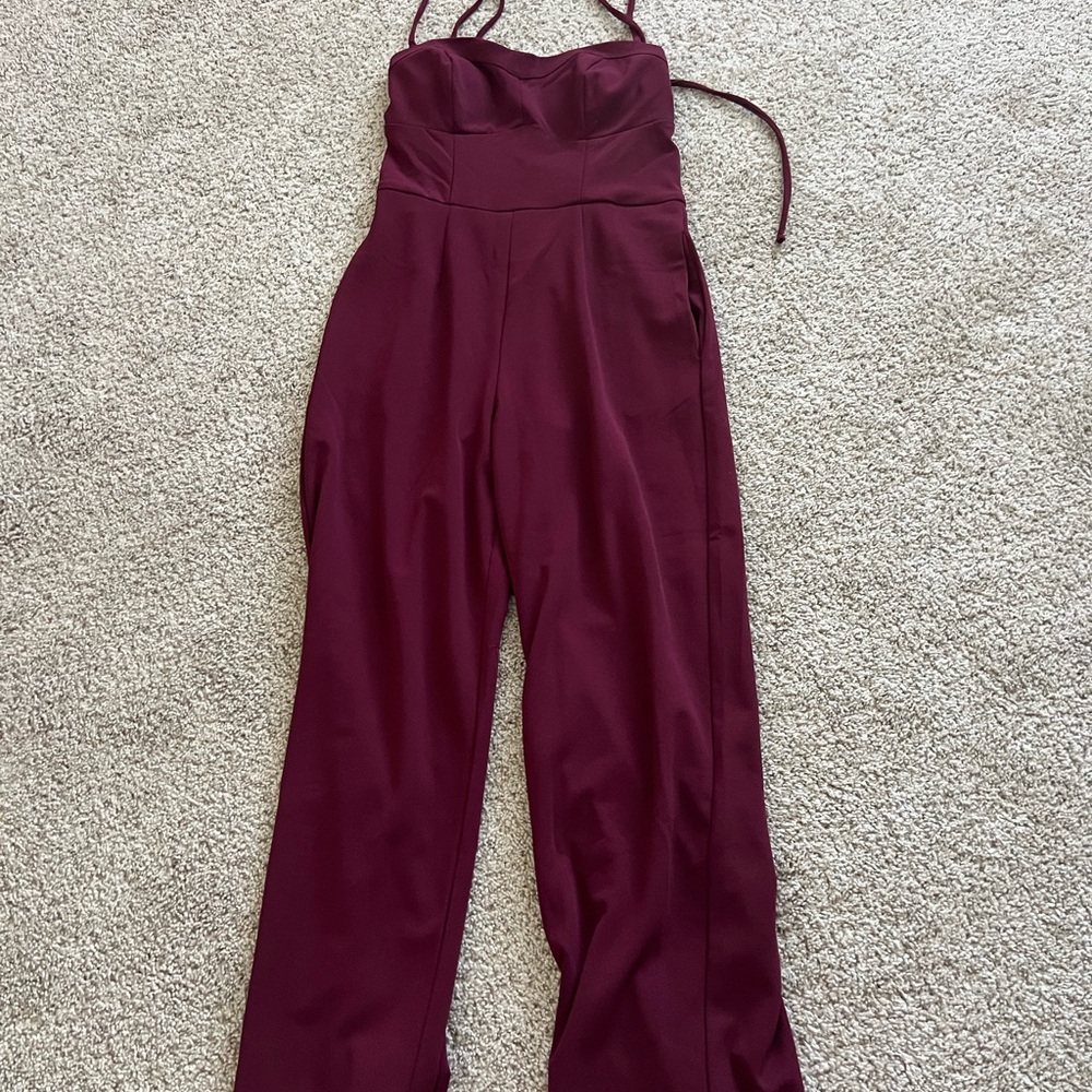 Elegant Burgundy Jumpsuit